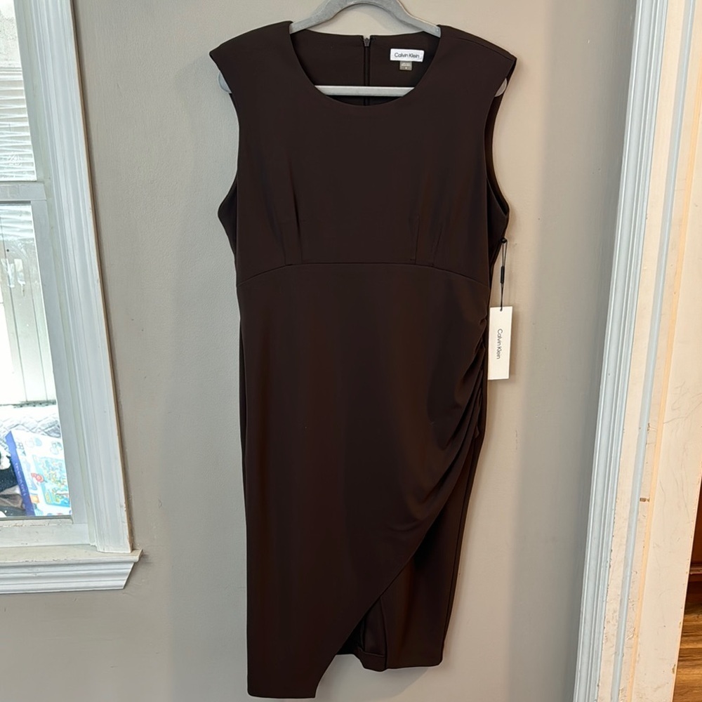 NWT Calvin Klein Women's Brown Sleeveless Dress